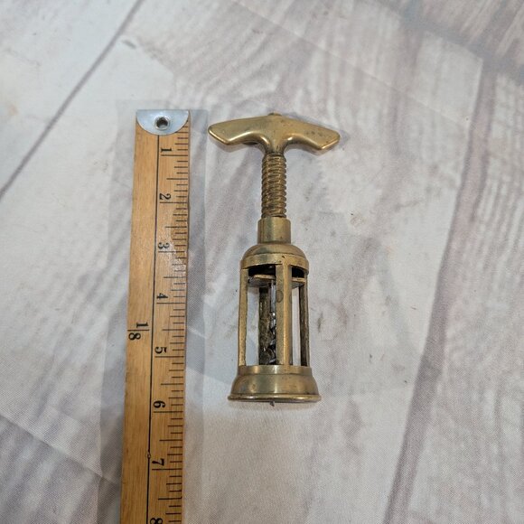Vintage Brass Corkscrew Antique Winged Bottle Opener - Picture 8 of 8